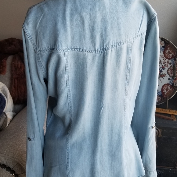 Bamboo Fiber Denim Button down Shirt - Picture 3 of 8